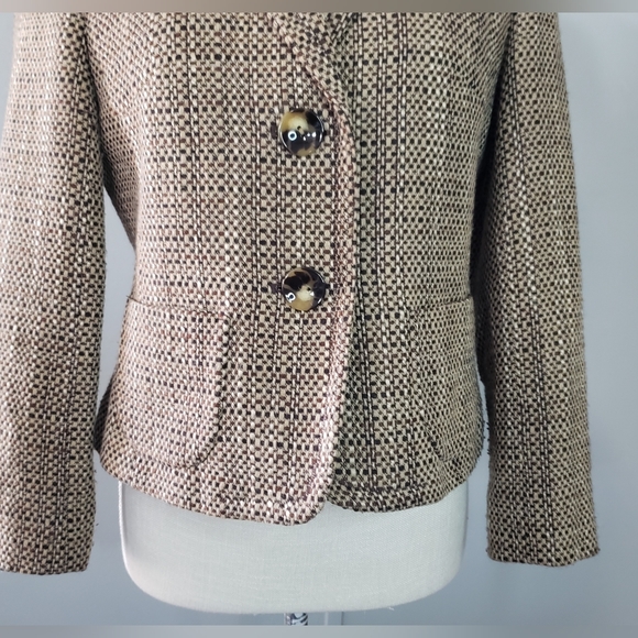 Talbots Vintage Tweed Brown/Tan Blazer - Picture 3 of 10